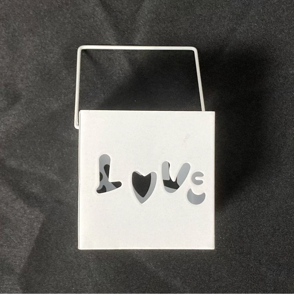 ⭐️ Target Valentine’s Day Metal Square Pail Love Cut-Out 3” x 3” Candle Holder